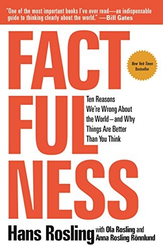 A book cover with the title Factfulness: Ten Reasons We're Wrong About the World—and Why Things Are Better Than You Think